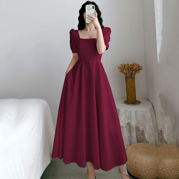 casual dresses women long summer elegant fashion hepburn style square collar puff sleeve vintage slim a4ll, Black;gray
casual dresses women long summer elegant fashion hepburn style square collar puff sleeve vintage slim a4ll, Black;gray