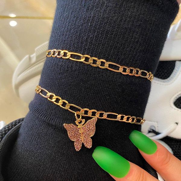 anklets 2pcs/set fashion shiny butterfly rhinestone anklet bracelet for women gold color metal beach barefoot foot chain jewelry, Red;blue
anklets 2pcs/set fashion shiny butterfly rhinestone anklet bracelet for women gold color metal beach barefoot foot chain jewelry, Red;blue
