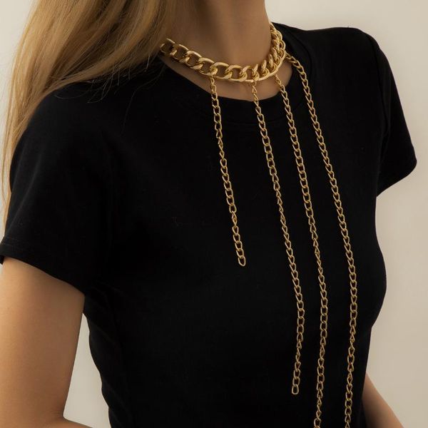 pendant necklaces long tessal metal chain statement necklace women punk jewelry trendy 2 colors, Silver
pendant necklaces long tessal metal chain statement necklace women punk jewelry trendy 2 colors, Silver