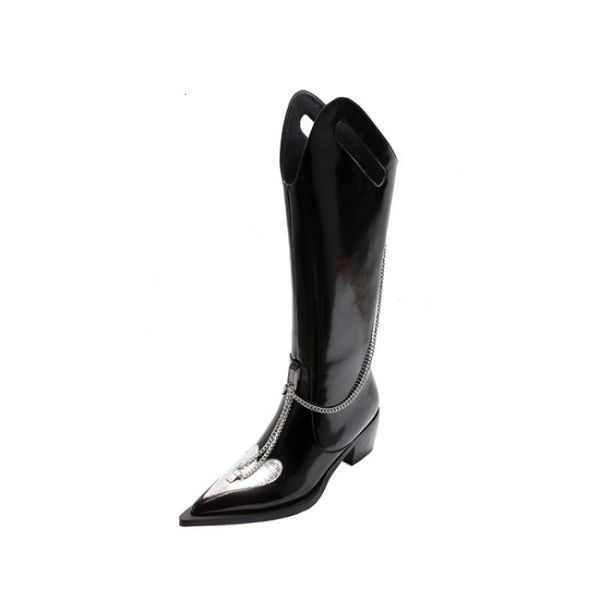 dress shoes handsome, cool and stylish high-tube mid-heel pointed western cowboy boots non-slip thick with love chain v-shaped cas, Black
dress shoes handsome, cool and stylish high-tube mid-heel pointed western cowboy boots non-slip thick with love chain v-shaped cas, Black