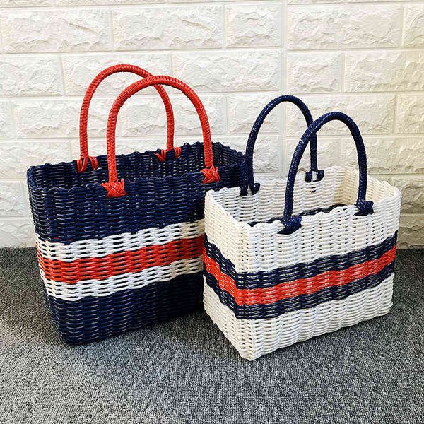 shopping bags fashion large female women bucket woven handbag red strips handbags for home holiday vacation beach 220303
shopping bags fashion large female women bucket woven handbag red strips handbags for home holiday vacation beach 220303