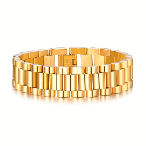 link, chain women wrist link bracelet punk jewelry, gold filled stainless steel 15mm ,watchchain bracelets, Black
link, chain women wrist link bracelet punk jewelry, gold filled stainless steel 15mm ,watchchain bracelets, Black