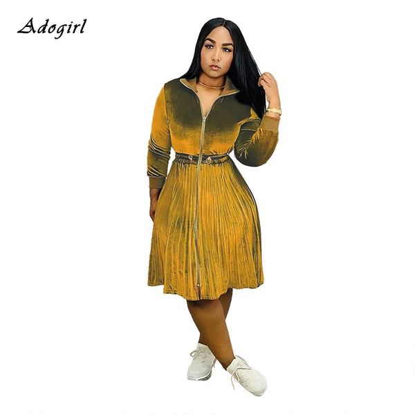 casual dresses elegant pleated a-line velvet dress women vintage long sleeve zipper turtleneck knee-length party robe, Black;gray
casual dresses elegant pleated a-line velvet dress women vintage long sleeve zipper turtleneck knee-length party robe, Black;gray
