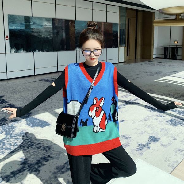 women with loose cleavage from sleeveless cartoons shirts elegant autumn vest all-match korean fashion style ladies y569 rpxw, White;black
women with loose cleavage from sleeveless cartoons shirts elegant autumn vest all-match korean fashion style ladies y569 rpxw, White;black