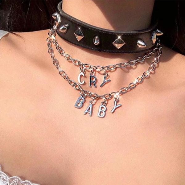 chokers gothic cry baby letter necklaces for women streetwear name necklace collar girls hip hop punk fashion jewelry gift, Golden;silver
chokers gothic cry baby letter necklaces for women streetwear name necklace collar girls hip hop punk fashion jewelry gift, Golden;silver