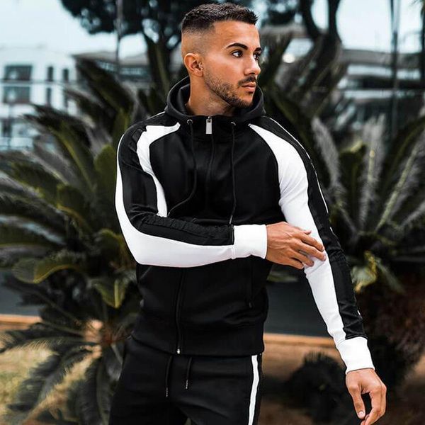 men's vests fall edition slim jacket stitching zipper hoodie sweater loose casual sports trend man, Black;white
men's vests fall edition slim jacket stitching zipper hoodie sweater loose casual sports trend man, Black;white