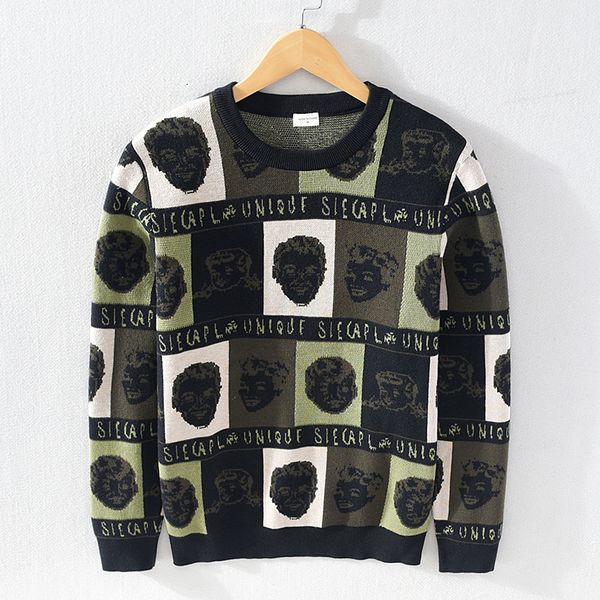 2021 new unique design long sleeve brand fashion italy maglione casual trendy sweaters for men o neck warm sweater mens svetr xpfg, White;black
2021 new unique design long sleeve brand fashion italy maglione casual trendy sweaters for men o neck warm sweater mens svetr xpfg, White;black