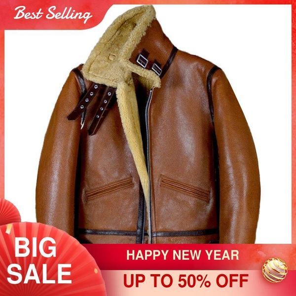 men's leather & faux 2021 brown style b3 bomber genuine shearling coat plus size 4xl real natural sheepskin winter thick warm jacket, Black
men's leather & faux 2021 brown style b3 bomber genuine shearling coat plus size 4xl real natural sheepskin winter thick warm jacket, Black