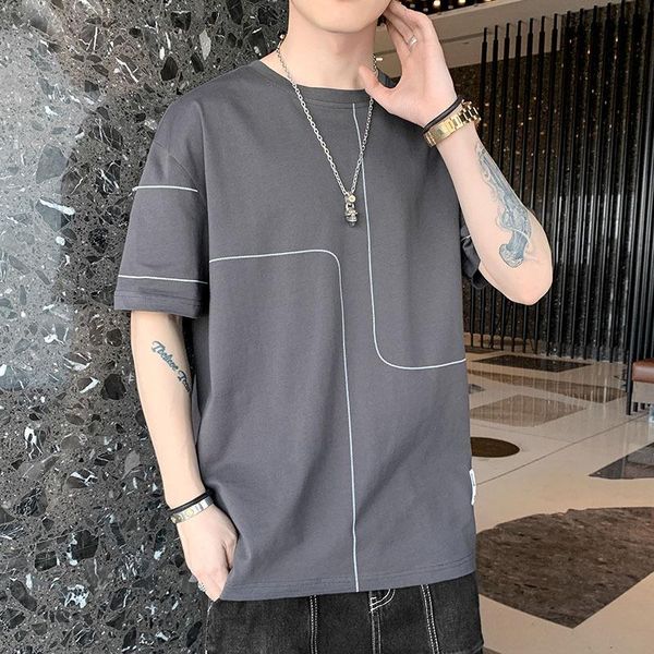men's t-shirts 2021 summer short-sleeved t-shirt korean cotton half-sleeved fashion trendy students, White;black
men's t-shirts 2021 summer short-sleeved t-shirt korean cotton half-sleeved fashion trendy students, White;black