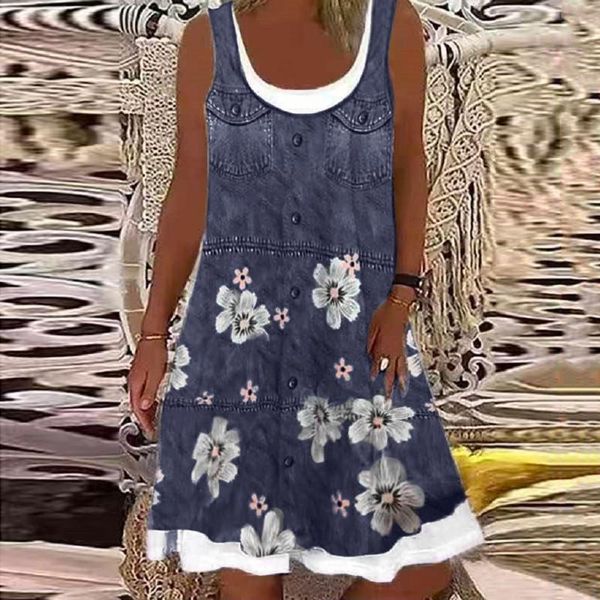 casual dresses ladies summer vintage sleeveless u-neck a-line short printed loose dress women's sundress plus size, Black;gray
casual dresses ladies summer vintage sleeveless u-neck a-line short printed loose dress women's sundress plus size, Black;gray
