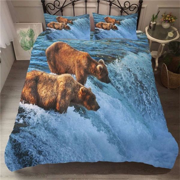 brown bear cartoon bedding set for girls waterfall white blue duvet cover set 3d print microfiber quilt cover with pillowcase
brown bear cartoon bedding set for girls waterfall white blue duvet cover set 3d print microfiber quilt cover with pillowcase