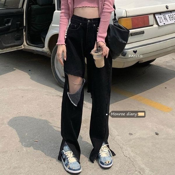 women's jeans 2021 summer high-waist straight-leg mopping long pants with ripped suitable for thick hips and thighs, Blue
women's jeans 2021 summer high-waist straight-leg mopping long pants with ripped suitable for thick hips and thighs, Blue