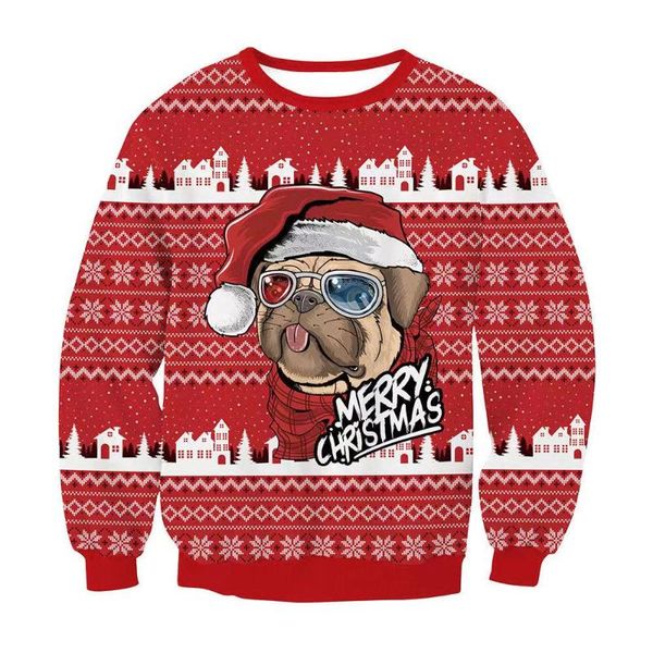 men's sweaters merry christmas couples funny cute dog animal cartoon print red jumper casual family party holiday pullovers women, White;black
men's sweaters merry christmas couples funny cute dog animal cartoon print red jumper casual family party holiday pullovers women, White;black