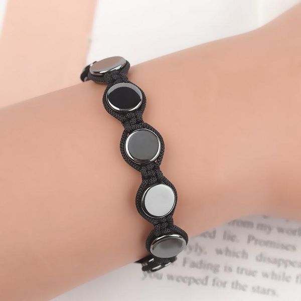 bangle women men black hematite flat beads bracelet jewelry pulsera adjustable bracelets handmade braided
bangle women men black hematite flat beads bracelet jewelry pulsera adjustable bracelets handmade braided