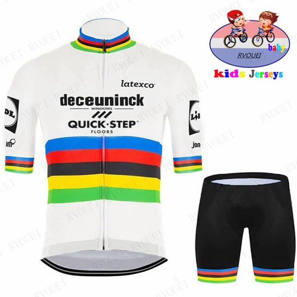 racing sets kids cycling clothing boy short sleeve jersey set quick step pro team children world bike uniform ropa ciclismo, Black;blue
racing sets kids cycling clothing boy short sleeve jersey set quick step pro team children world bike uniform ropa ciclismo, Black;blue