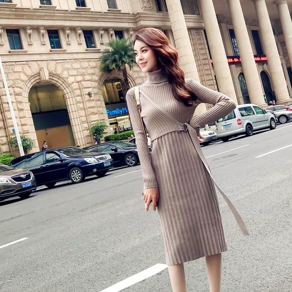 casual dresses turtleneck knit dress female 2021 autumn slim evening party fashion elegant simple long sleeve office lady, Black;gray
casual dresses turtleneck knit dress female 2021 autumn slim evening party fashion elegant simple long sleeve office lady, Black;gray
