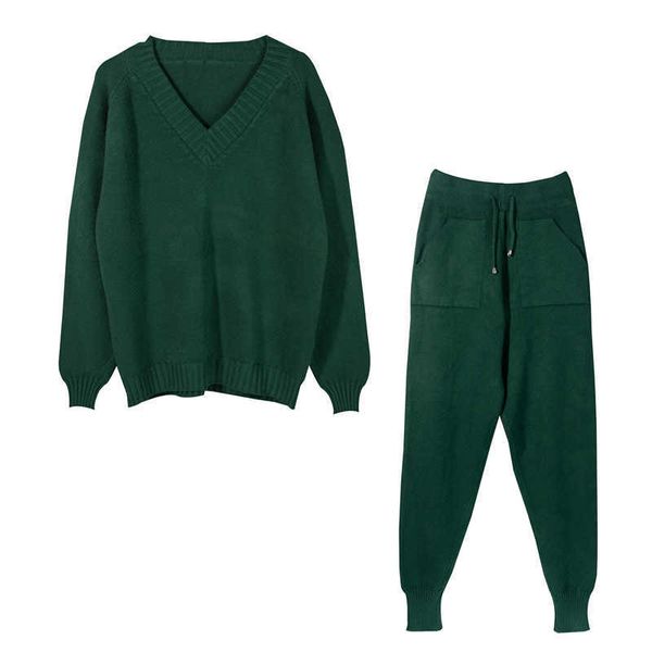 women's two piece pants 6-color ladies autumn and winter warm knitted v-neck sweater high waist casual suit rent, White
women's two piece pants 6-color ladies autumn and winter warm knitted v-neck sweater high waist casual suit rent, White