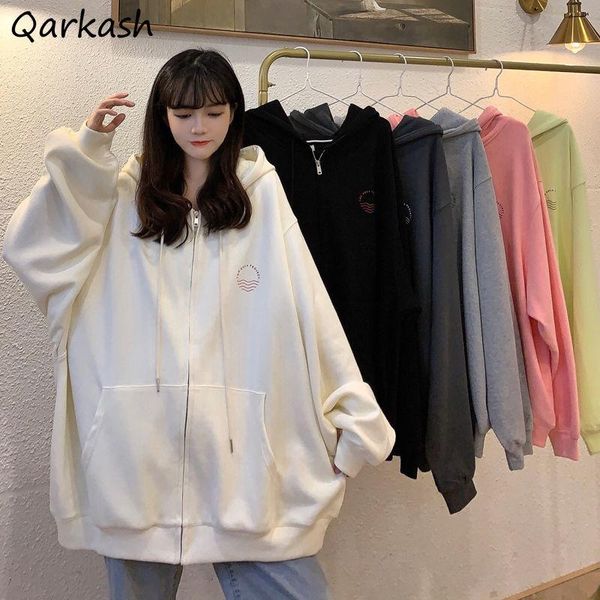 women's jackets women basic long sleeve loose oversize spring autumn all-match outwear harajuku fashion simple korean chic zipper hoode, Black;brown
women's jackets women basic long sleeve loose oversize spring autumn all-match outwear harajuku fashion simple korean chic zipper hoode, Black;brown