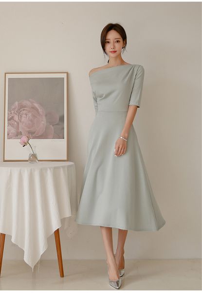 2021 new party summer slash simple elegant slim fashion fxw7, Black;gray