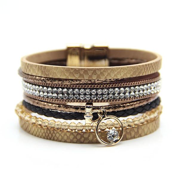 charm bracelets european and american selling multi-layer color leather rope multi-color alloy magnet buckle tassel bracelet, Golden;silver
charm bracelets european and american selling multi-layer color leather rope multi-color alloy magnet buckle tassel bracelet, Golden;silver