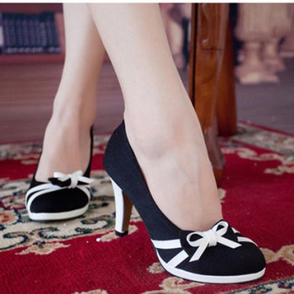 dress shoes women high heels bowknot round toe waterproof platform pumps women's, Black
dress shoes women high heels bowknot round toe waterproof platform pumps women's, Black