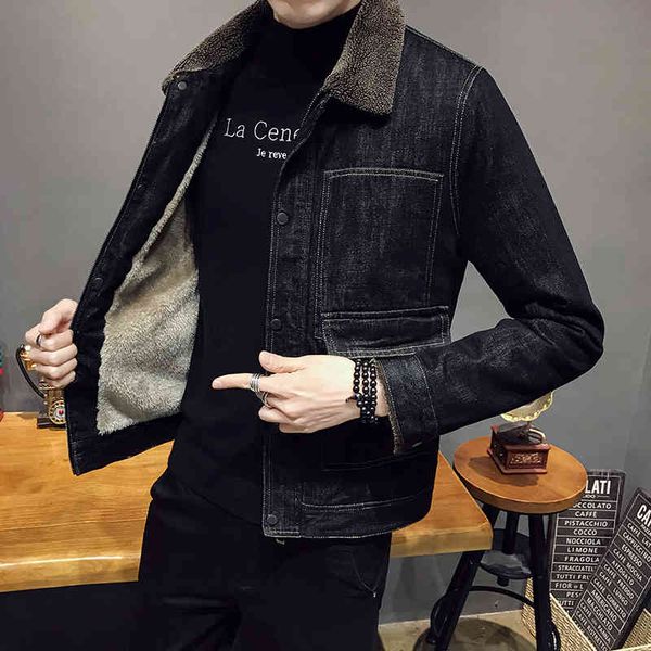 men's jackets autumn/winter denim men's jacket casual male fashion pure cotton weighted fine warmth lambskin collar coats nchx, Black;brown
men's jackets autumn/winter denim men's jacket casual male fashion pure cotton weighted fine warmth lambskin collar coats nchx, Black;brown