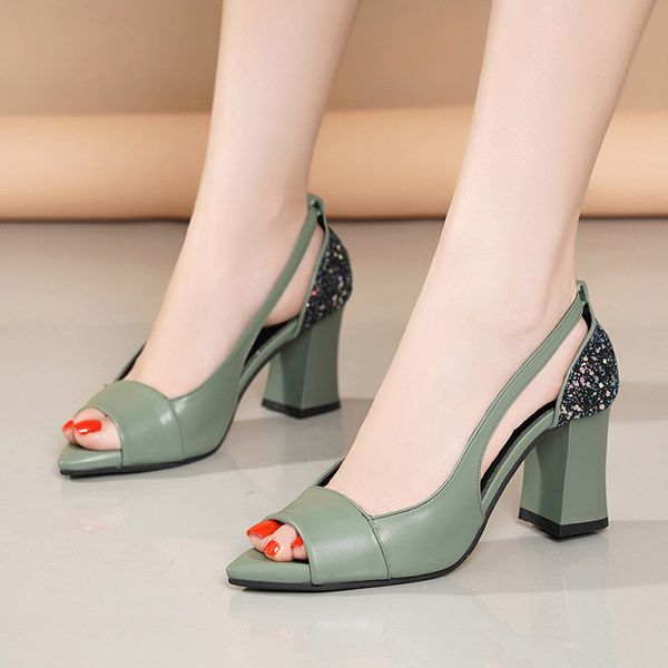 summer peep toe high heels back bling pumps open toe dress shoes chunky heels sandals women shoes sandalias mujer 7424dress shoes, Black
summer peep toe high heels back bling pumps open toe dress shoes chunky heels sandals women shoes sandalias mujer 7424dress shoes, Black
