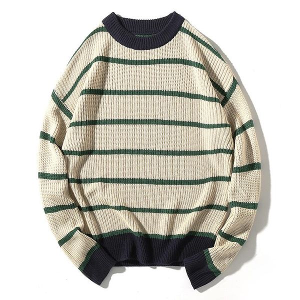 men's sweaters white green striped men 2021 winter o-neck knitwear thick streetwear hip hop long sleeve oversized sweater harajuku, White;black
men's sweaters white green striped men 2021 winter o-neck knitwear thick streetwear hip hop long sleeve oversized sweater harajuku, White;black
