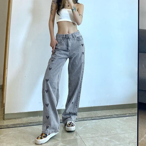 women's jeans classic pants slim-fit buttocks have pockets 2021 street retro style love printed cow straight leg women, Blue
women's jeans classic pants slim-fit buttocks have pockets 2021 street retro style love printed cow straight leg women, Blue