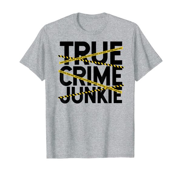 true crime junkie t-shirt, White;black