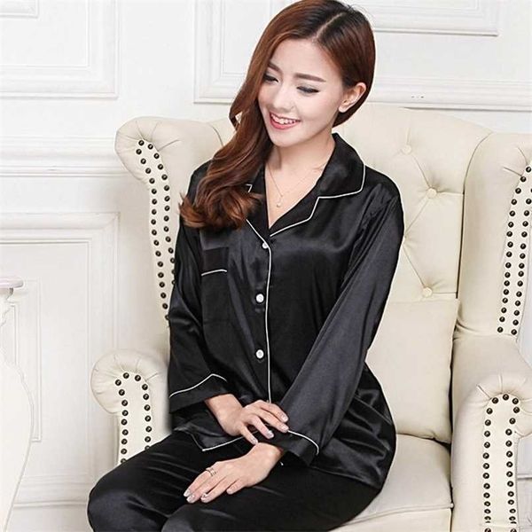 satin silk pajamas for women summer pyjamas home clothes women nightwear pajama set long nightgown plus size sleepwear 211112, Black;red
satin silk pajamas for women summer pyjamas home clothes women nightwear pajama set long nightgown plus size sleepwear 211112, Black;red