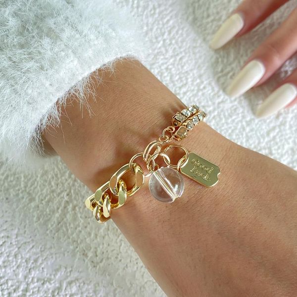 charm bracelets fashion trendy good luck letter charming beaded pendant crystals cz gold hand jewelry bracelet for women femme, Golden;silver
charm bracelets fashion trendy good luck letter charming beaded pendant crystals cz gold hand jewelry bracelet for women femme, Golden;silver