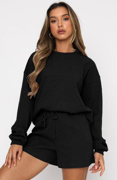women's tracksuits women set autumn fashion solid color casual long-sleeved loose shorts two piece outfits homewear donsignet, Gray
women's tracksuits women set autumn fashion solid color casual long-sleeved loose shorts two piece outfits homewear donsignet, Gray