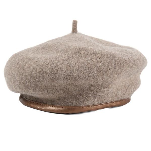 women's trendy pure australia woolen beret hat spring winter leather piping edging painter hat, Blue;gray
women's trendy pure australia woolen beret hat spring winter leather piping edging painter hat, Blue;gray