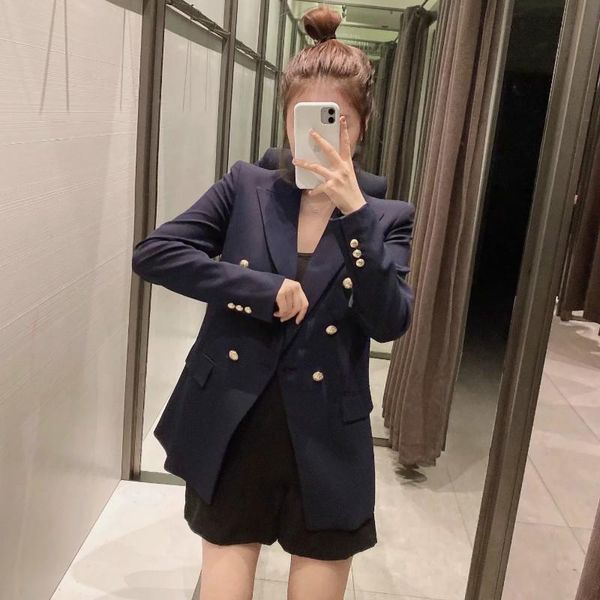 women's suits & blazers vintage women navy blue work office formal student interview suit single button solid colors splicing blazer co, White;black
women's suits & blazers vintage women navy blue work office formal student interview suit single button solid colors splicing blazer co, White;black