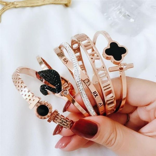 bangle color-fast titanium steel bracelet female net celebrity fashion personality rose gold student simple wild chain jewelry, Black
bangle color-fast titanium steel bracelet female net celebrity fashion personality rose gold student simple wild chain jewelry, Black