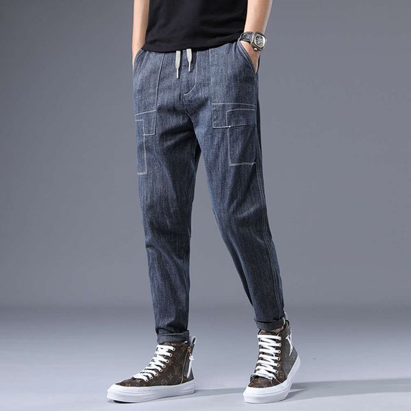 ins autumn and winter loose small leg lace up jeans men's fashion brand youth handsome casual pantswinter, Blue
ins autumn and winter loose small leg lace up jeans men's fashion brand youth handsome casual pantswinter, Blue