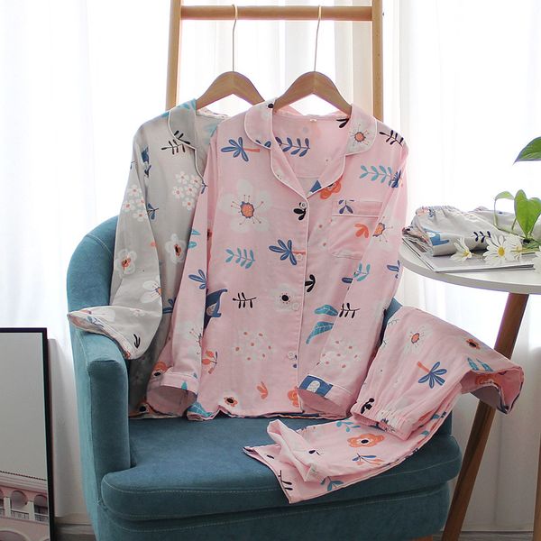 2021 japanese style new spring and autumn ladies pajamas two-piece cotton gauze long-sleeved trousers flower suit home service women h7n5, Black;brown
2021 japanese style new spring and autumn ladies pajamas two-piece cotton gauze long-sleeved trousers flower suit home service women h7n5, Black;brown