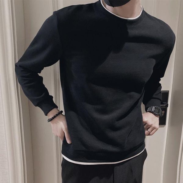 men's sweaters trendy sweater black round neck versatile long-sleeved clothes 2021 autumn casual sports bottoming shirt, White;black
men's sweaters trendy sweater black round neck versatile long-sleeved clothes 2021 autumn casual sports bottoming shirt, White;black