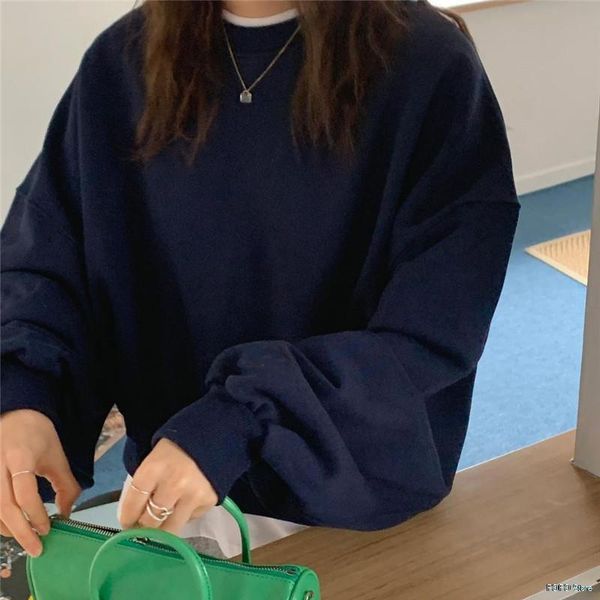 women's hoodies & sweatshirts loose mid-length round neck long-sleeves 2 colors solid pullover women all match pullovers, Black
women's hoodies & sweatshirts loose mid-length round neck long-sleeves 2 colors solid pullover women all match pullovers, Black