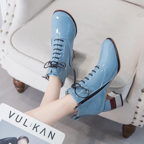 boots ankle woman round toe lace up shoes drop women autumn winter patent leather fashion zipper square high heels, Black
boots ankle woman round toe lace up shoes drop women autumn winter patent leather fashion zipper square high heels, Black