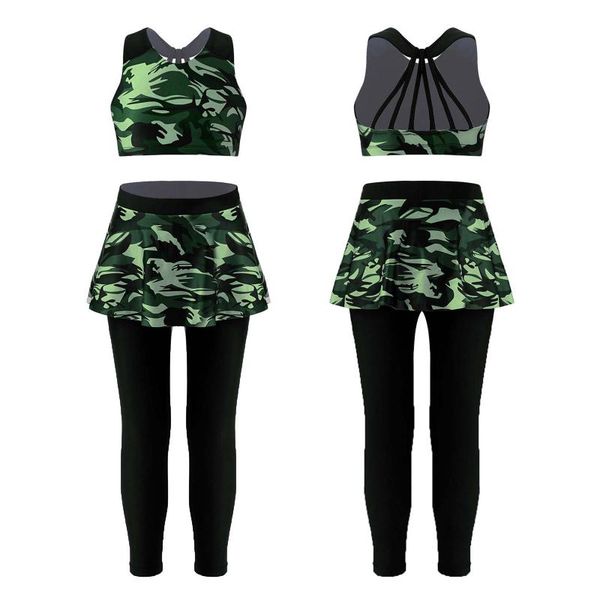 yoga outfit two piece suit kids girls camouflage print active sport set halter neck crop +pants for summer gym dance workout
yoga outfit two piece suit kids girls camouflage print active sport set halter neck crop +pants for summer gym dance workout