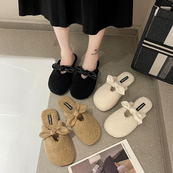 slippers butterfly-knot female shoes flock low ladies' fur flip flops winter footwear cover toe luxury slides 2021 plush flat so, Black
slippers butterfly-knot female shoes flock low ladies' fur flip flops winter footwear cover toe luxury slides 2021 plush flat so, Black