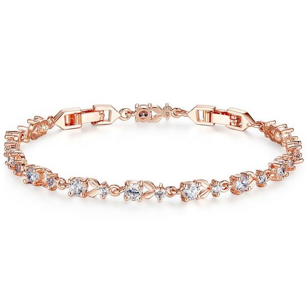link, chain 6 colors luxury rose gold color link bracelet for women ladies shining cubic zircon crystal jewelry jib013 bamoer, Black
link, chain 6 colors luxury rose gold color link bracelet for women ladies shining cubic zircon crystal jewelry jib013 bamoer, Black