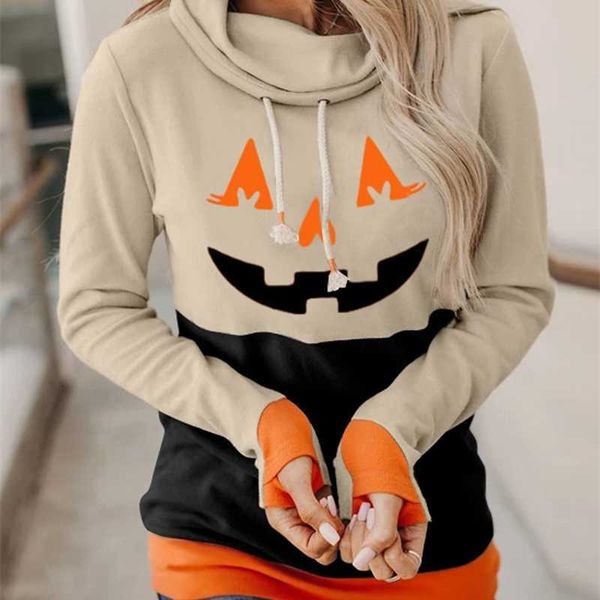 fashion trend halloween sportswear thumb pullover round neck long sleeve women's t-shirt, Black
fashion trend halloween sportswear thumb pullover round neck long sleeve women's t-shirt, Black
