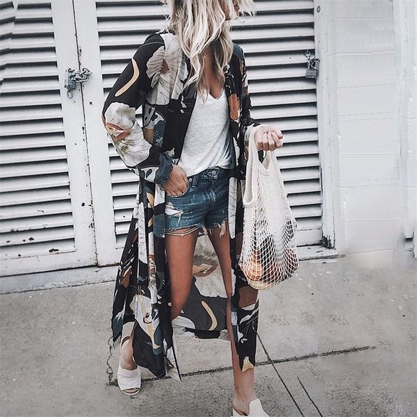 women vintage floral chiffon shirts loose shawl kimono cardigan boho long sunscreen jacket blouse 210302, White
women vintage floral chiffon shirts loose shawl kimono cardigan boho long sunscreen jacket blouse 210302, White