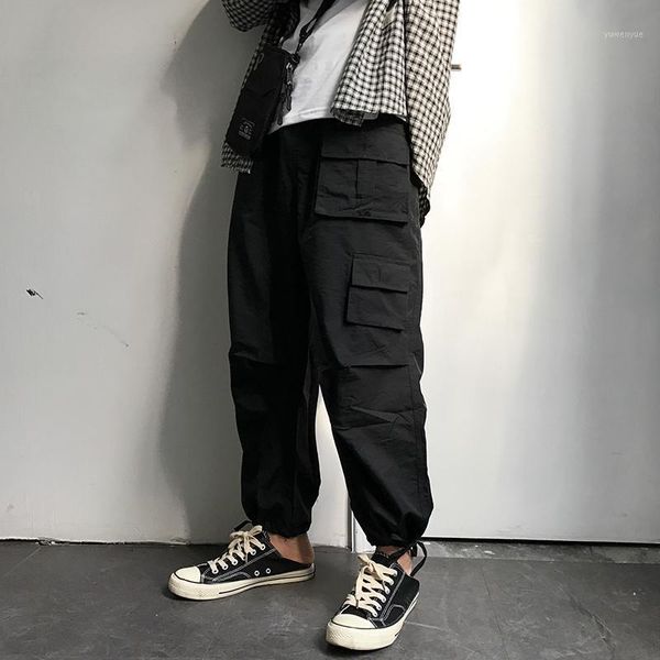 japanese easy man wide leg overalls nine part leisure time pants male long hip-hop large size pure color many pockets men's, Black
japanese easy man wide leg overalls nine part leisure time pants male long hip-hop large size pure color many pockets men's, Black