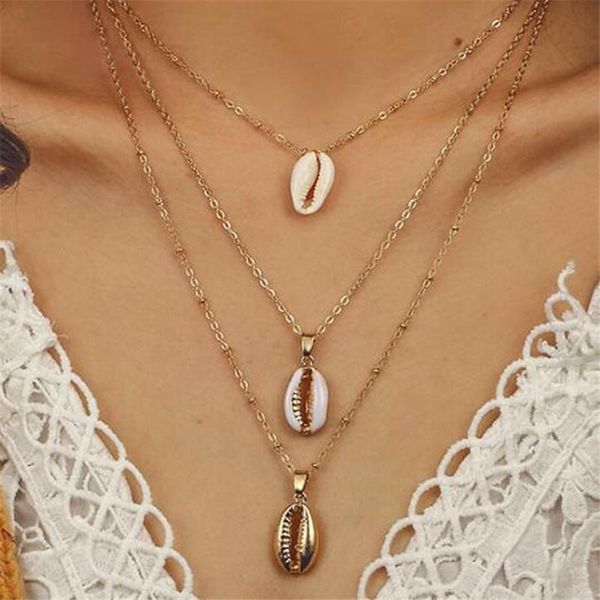 pendant necklaces women three layers of shell necklace natural bohemian jewelry, Silver
pendant necklaces women three layers of shell necklace natural bohemian jewelry, Silver