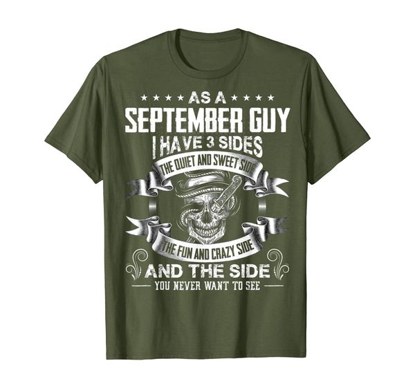 mens as a september guy i have 3 sides t-shirt, White;black
mens as a september guy i have 3 sides t-shirt, White;black