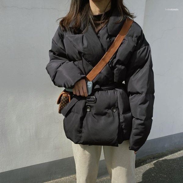 winter coat women jackets parka lapel belt adjustable waist thick warm outwear pockets solid bubble femme puffer jacket1, Black
winter coat women jackets parka lapel belt adjustable waist thick warm outwear pockets solid bubble femme puffer jacket1, Black